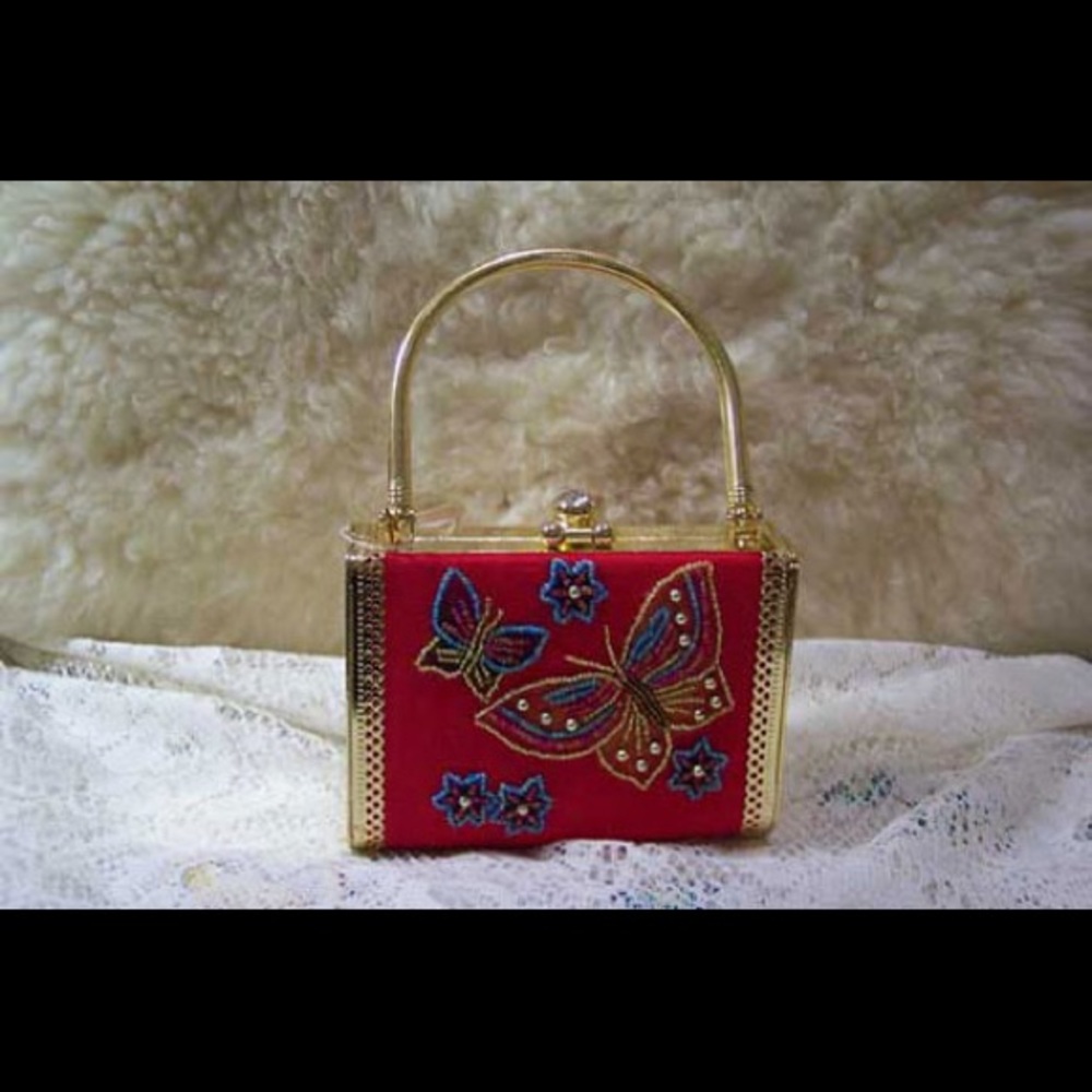 Elegant Box Purse (Red/Butterfly)